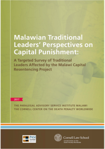 Front cover of Malawian Traditional Leaders' Perceptives on Capital Punishment.