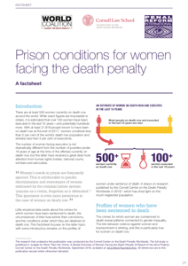 Prison conditions for women facing the death penalty: a factsheet