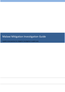 Front cover of Malawi Mitigation Investigation Guide.